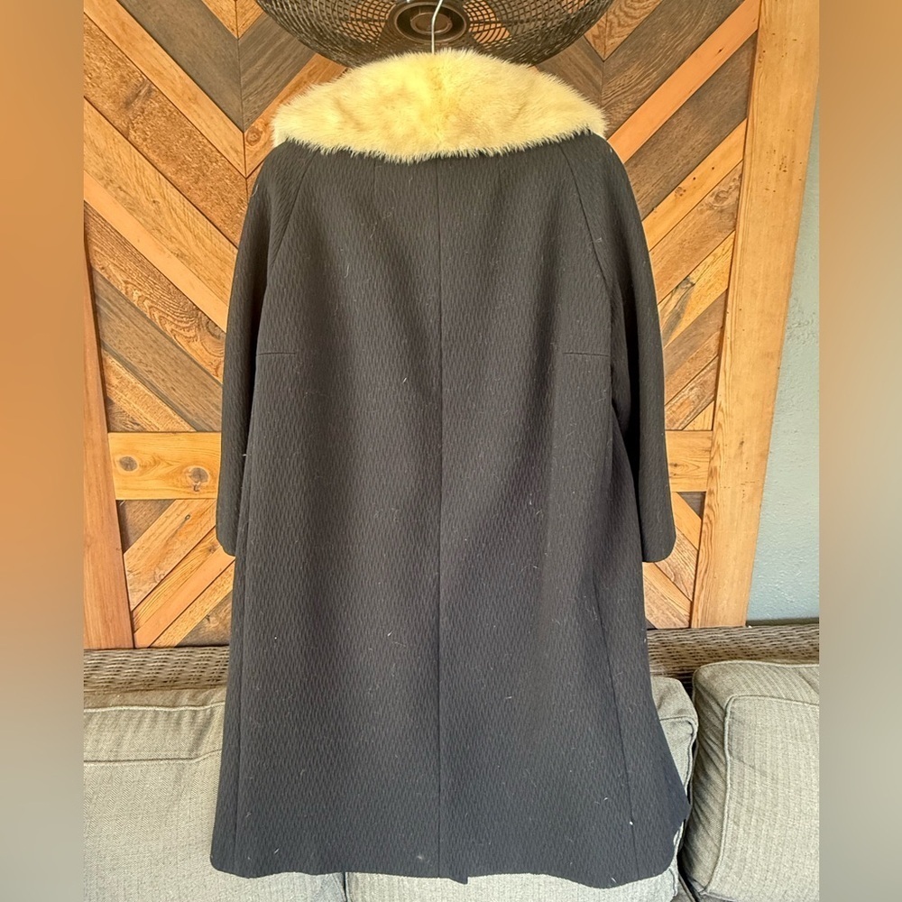 Vintage Union Made Mink Collar Trench Coat 1950s 1960s - Picture 8 of 10